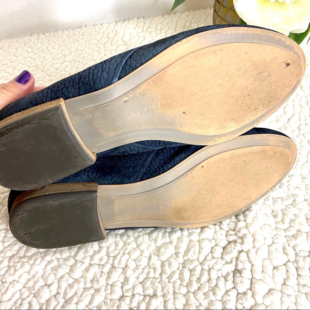 Miss Sixty Marlene Navy Blue Suede Slip On Heeled Oxford Shoes Size 40 - Picture 9 of 11